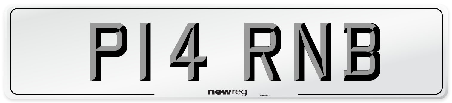 P14 RNB Number Plate from New Reg